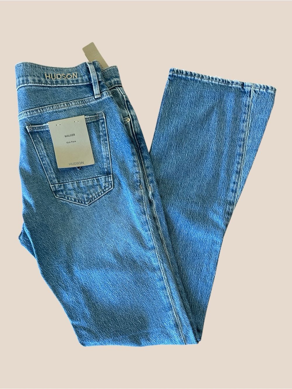 Hudson Jeans Walker Kick Flare Dust Blue Mid Rise Denim Size 32 NWT